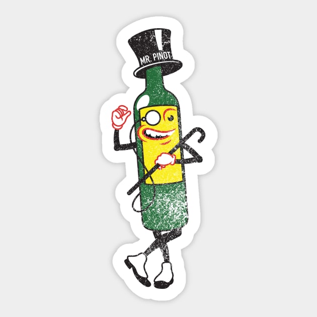 Mr. Pinot Sticker by toadyco